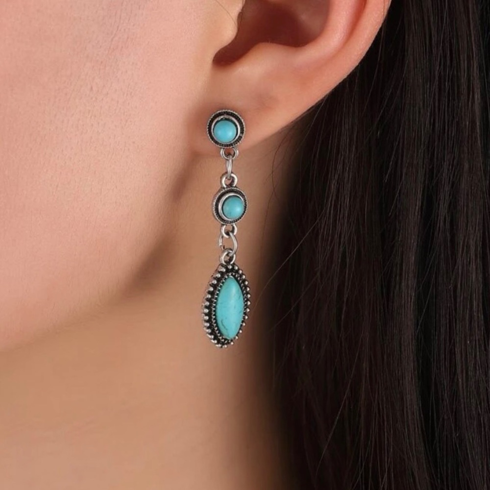 Turquoise Drop Earrings - Great for Everyday + Special Occasions! NIB.